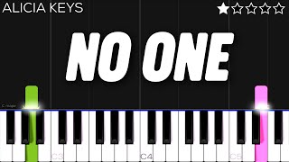 Alicia Keys  No One  EASY Piano Tutorial [upl. by Rask445]