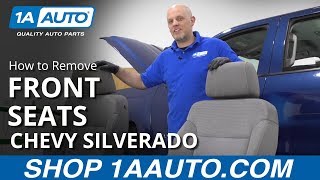 How to Remove Front Seats 1419 Chevy Silverado [upl. by Suirtemed]