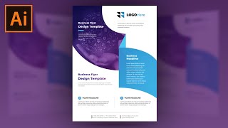 Professional Corporate Flyer Design in Adobe Illustrator [upl. by Aitsirk]