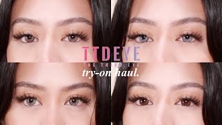 TTDeye Contact Lenses TryOn Haul On Dark Eyes [upl. by Ioved871]