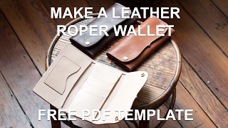 Making A Leather ROPER STYLE Long Wallet  FREE PDF PATTERN  DIY Leathercraft [upl. by Marielle167]