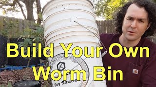 I Made An Easy To Build Inexpensive DIY Worm Bin Vermicomposter For Beginners [upl. by Ocsinarf]