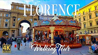 Florence Italy  4K Ultra HD Walking Tour [upl. by Aicileb]