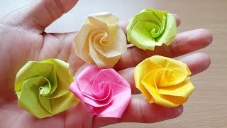 Origami Easy  Origami Rose From postit note [upl. by Ocsecnarf]