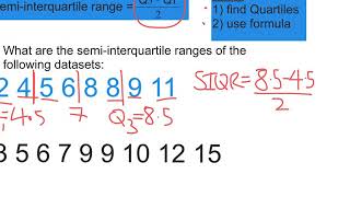 Statistics semiinterquartile range [upl. by Rhiana]