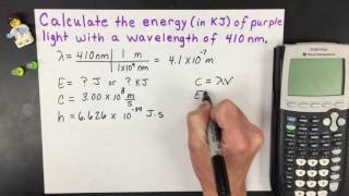 Energy from Wavelength Electromagnetic Radiation Calculation [upl. by Rome]