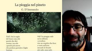 La pioggia nel pineto di Gabriele DAnnunzio spiegazione [upl. by Adimra]