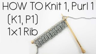 HOW TO KNIT AND PURL  1x1 Rib [upl. by Ainej]