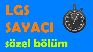 LGS Deneme Sayacı  1 Oturum Sözel Bölüm  75 Dakika [upl. by Notsruht]