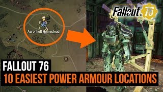 Fallout 76  10 easiest power armor locations [upl. by Odnesor153]