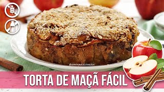 TORTA DE MAÇÃ SUPER FÁCIL SEM FARINHA FIT [upl. by Rae]