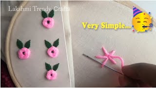 Rose Flower Hand Embroidery Tutorial  Easy Embroidery For Beginners [upl. by Gimpel33]