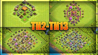 EVERY Town Hall BASE DESIGN BEST Bases For TH2TH13  Clash Of Clans [upl. by Osnofedli]