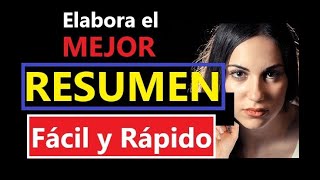 CÓMO ELABORAR EL MEJOR RESUMEN PASO A PASO CON EJEMPLO [upl. by Laeira]