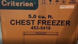 MENARDS  CRITERION CHEST FREEZER  5CU  PREVIEW [upl. by Pernick991]