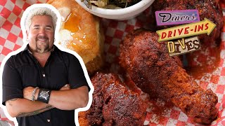 Guy Fieri Eats Some HOT Chicken 🔥  Diners DriveIns and Dives  Food Network [upl. by Haraf]