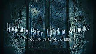 Hogwarts Rainy Castle Window Ambience Harry Potter ASMR  Sleep Study White Noise [upl. by Lenore]