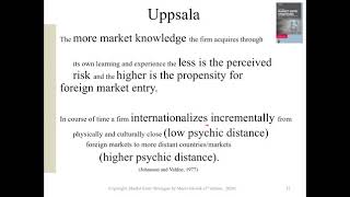 Internationalization Theories The Uppsala Model [upl. by Airalednac905]