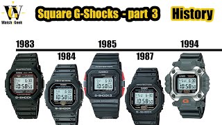 GShock history  1984  1995  squares [upl. by Ariay506]