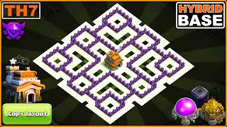 NEW BEST TH7 Base Defense with Copy link  Town Hall 7 HybridFARMING Base  Clash of Clans [upl. by Wildee479]