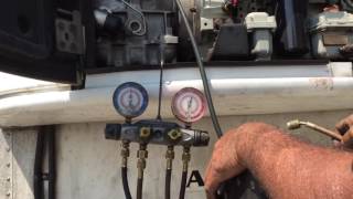 Recharge freon in a Thermo King Reefer unit [upl. by Keever388]