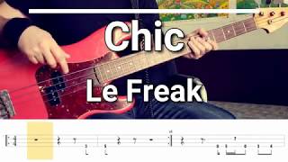 Chic  Le Freak Bass Cover TABS [upl. by Tereve]