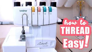 EASY How To Thread Brother 1034D Serger [upl. by Ettereve]