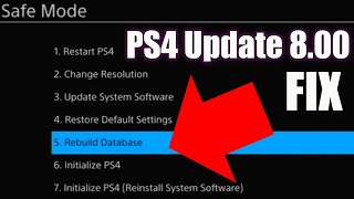 PS4 Update 800 FIX  Rebuild Database PS4 [upl. by Llevol355]