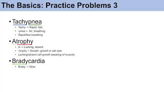 Medical Terminology  The Basics  Lesson 1  Practice and Example Problems [upl. by Amliv]