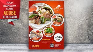 How To Design Food Flyer  Illustrator Tutorial [upl. by Alan901]