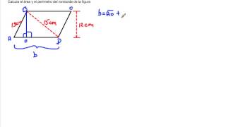 Area y perímetro de un romboide [upl. by Einnoc]