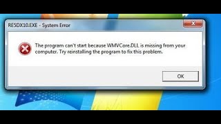 Windows حل مشكلة ظهور رسالة WMVCore DLL على الويندوز [upl. by Wexler]