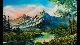 Landscape Painting 101 The Easiest Painting  Paintings By Justin [upl. by Nojed328]