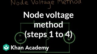 Node voltage method steps 1 to 4  Circuit analysis  Electrical engineering  Khan Academy [upl. by Burta213]