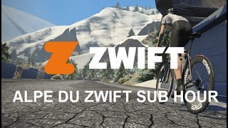 Alpe Du Zwift Under 1 Hour [upl. by Sulamith]