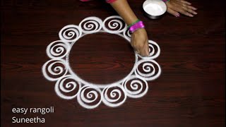 New year 2020 kolam designs  Easy n Simple rangoli by Suneetha  Sankranthi amp pongal muggulu [upl. by Eanahc]