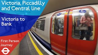 London Underground First Person Journey  Victoria to Bank via Green Park and Holborn [upl. by Nannerb545]