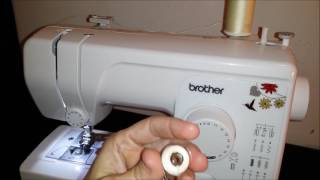 How to Thread and Properly Insert a Bobbin  Brother JX2517 Lightweight Full Size Machine [upl. by Karlow]