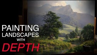 How to paint LANDSCAPES with DEPTH  Atmospheric PERSPECTIVE [upl. by Gromme]