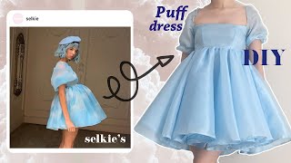 DIY PUFF SLEEVE DRESS  Dreamy Fairycore  Selkie Puff Dress Tutorial [upl. by Tiffy]