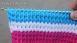 HOW to TUNISIAN CROCHET  Beginner Tunisian Tunisia Afghan Simple Stitch TSS Tunecino [upl. by Akiem]