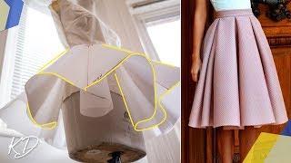 HOW TO DRAFT BOX PLEATED CIRCLE SKIRT PATTERN  KIM DAVE [upl. by Keeler712]