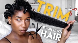 DETAILED  How To Trim Your Own Hair  Natural Hair  Naptural85 [upl. by Ardnossak]