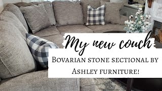 My NEW Sectional sofa from Ashley furniture  Bovarian stone 2 peice sectional [upl. by Winston789]