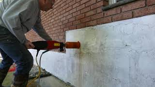 Drilling 4quot Hole in concrete foundation Using Hilti DD 150U Drill and core bit [upl. by Harold572]