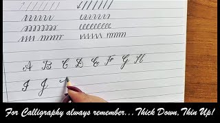 Calligraphy Alphabets  Pencil Calligraphy for Beginners  Uppercase Alphabets  Capital Letters [upl. by Aitnahs]