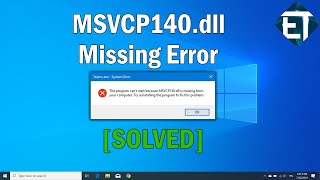 How to Fix MSVCP140dll Missing in Windows 10 8 7 2 Fixes [upl. by Asilana]