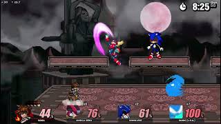 SSF2 Sandbox Sora Vs Omega Zero Vs Sonicexe Vs Sonic LSA [upl. by Nanci389]