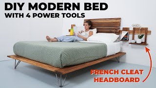 DIY Modern Bed Frame with a French Cleat Headboard [upl. by Egiedan]