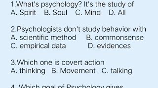 Freshman psychology chapter 1 questions [upl. by Yelrahs]